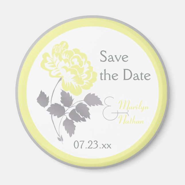 Peine jaune sur le mariage blanc Faveur aimant (Devant)