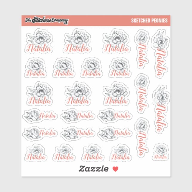 Peines esquissées Nom personnalisé Étiquettes | Éc (Feuille)