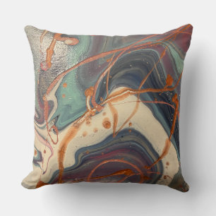Peint à la main Art abstrait design coussin