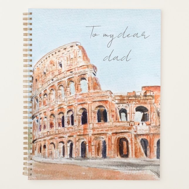 peint à la main Italie Rome colosseum aquarelle (Devant)