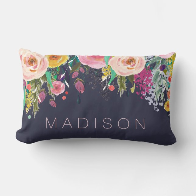Peint Floral Personnalisé Filles Coussin (Recto)