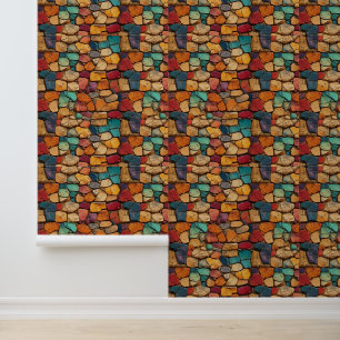 Peint Papier mural vintage en brique