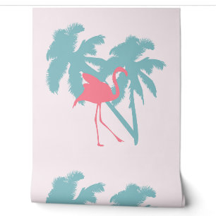 PEINT PAPIER TROPICAL EN FLAMANT ROSE ROSE