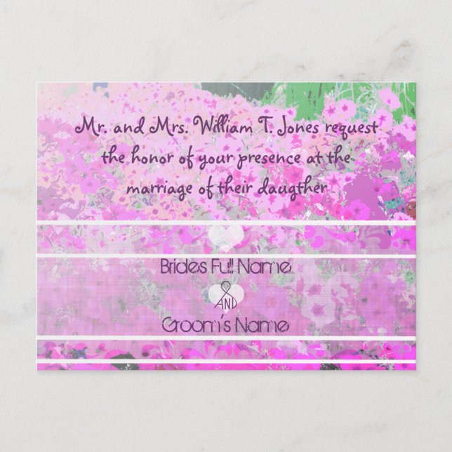Peint Petunias Invitations de mariage (Devant)
