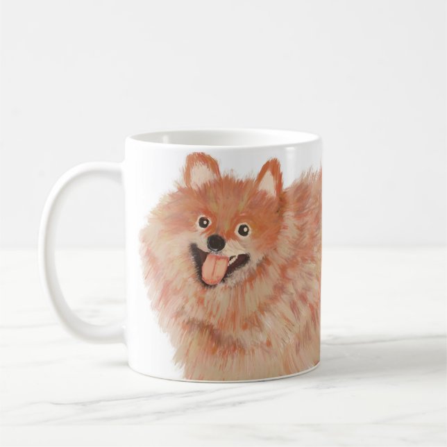 Peint Poméranie Portrait Café Mug (Gauche)