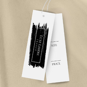 PEINT Stroke moderne noir & blanc Taille Prix Tags