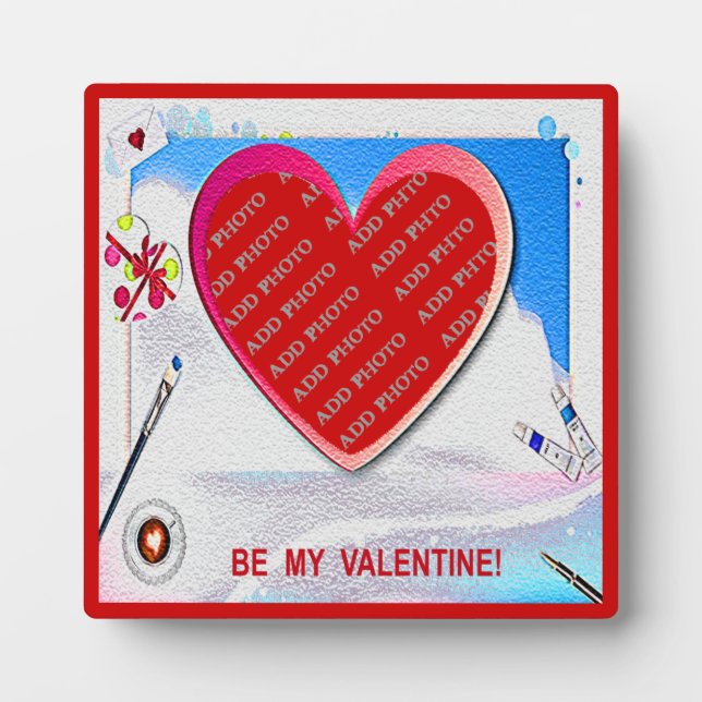 Peint Valentine Heart Ajouter une plaque photo (Devant)