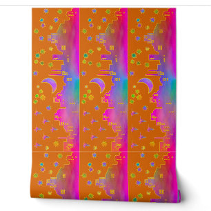 Peint Ville des étoiles au coucher du soleil papier pein