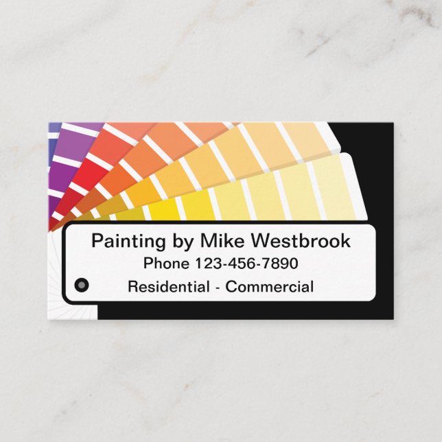 Peintre Cartes de visite colorés simples (Devant)