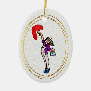 Peintre de maison femme Ornement de cheveux Brown