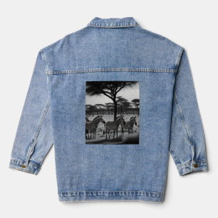 Peinture à huile Zèbre Noir Et Blanc, Veste Denim