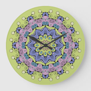 Peinture à la main Mandala Horloge Face 2