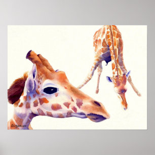 Peinture à l'aquarelle Giraffe Imprimer et poster