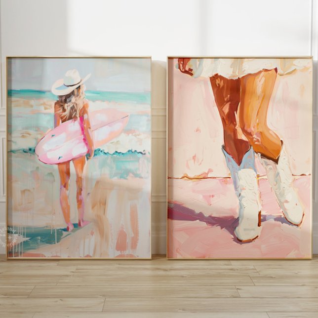 Peinture à l'huile de cowgirl côtière série d'impr (Créateur téléchargé)