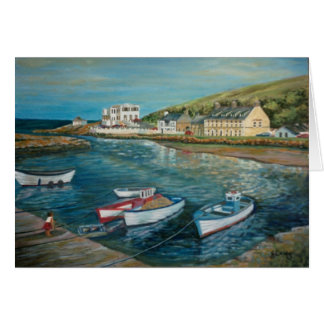 Peinture à l'huile de Cushendun d'hôtel de baie