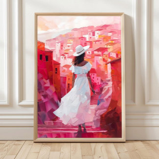 Peinture à l'huile de femme, impression impasto, a