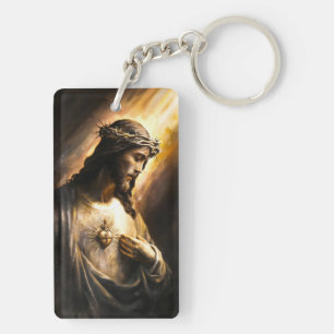 Peinture à l'huile de Jésus-Christ avec le Sacré-C