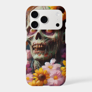 Peinture à l'huile de zombie dans un champ de fleu