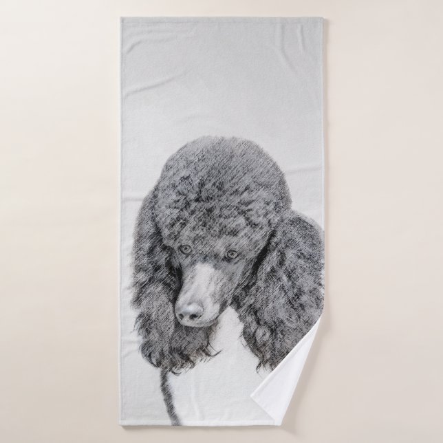 Peinture à paille noire standard - Art du chien (Serviette de bain)