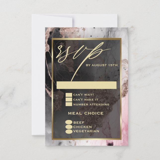 Peinture Abstrait Rose de charbon de bois RSVP mod (Devant)