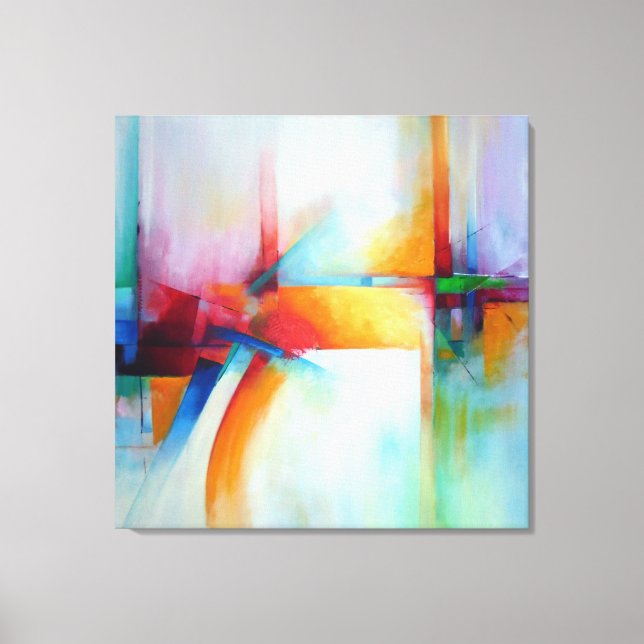 Peinture Abstraite Art Déco Moderne Acrylique (Recto)