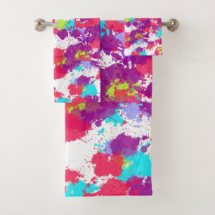 Peinture Abstraite colorée, rouge et violet