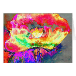Peinture abstraite jaune pavot