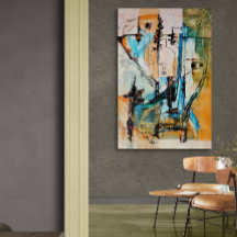 Peinture Acrylique Originale Sur Poster Glossy