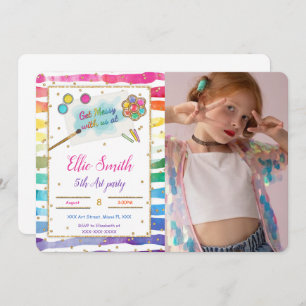 Peinture Anniversaire Photo Invitation