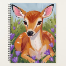 Peinture aquarelle animal faon de cerf bébé