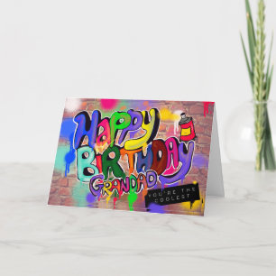 Peinture au spray de la carte d'anniversaire de gr