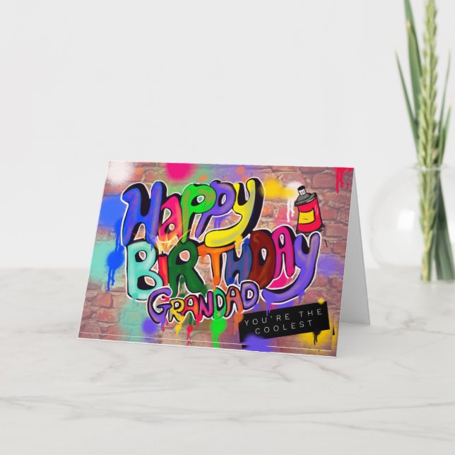 Peinture au spray de la carte d'anniversaire de gr (Devant)
