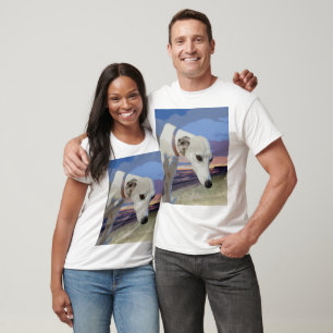 Peinture blanche à l'huile Greyhound, T-shirt