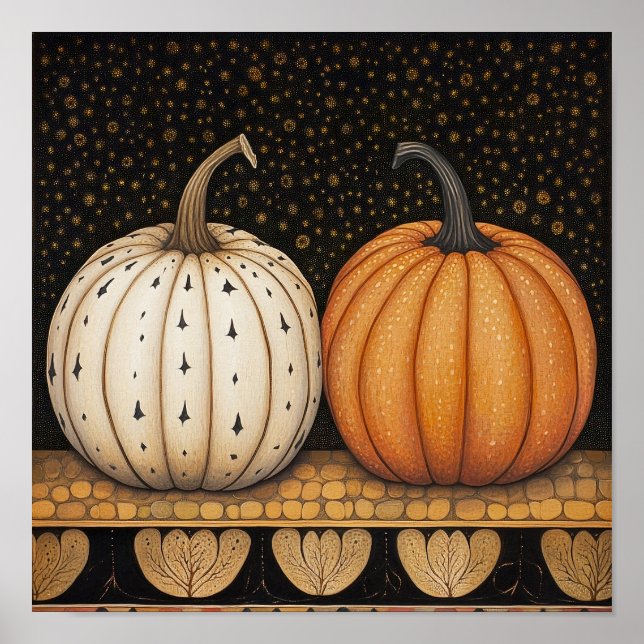 Peinture citrouille automne poster cuisine décorat (Devant)