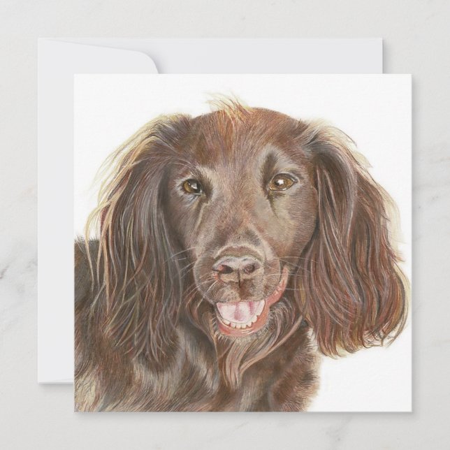 Peinture Cocker de travail Spaniel Chien Carte de  (Devant)
