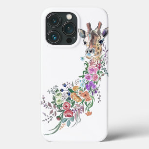 Peinture coque iphone de la Giraffe aux Fleurs col