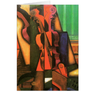 Peinture cubiste de violon et de guitare d'art par