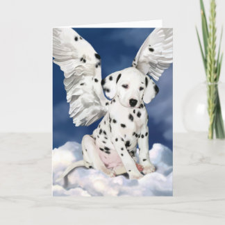 Peinture dalmatienne de chiot d'ange de carte
