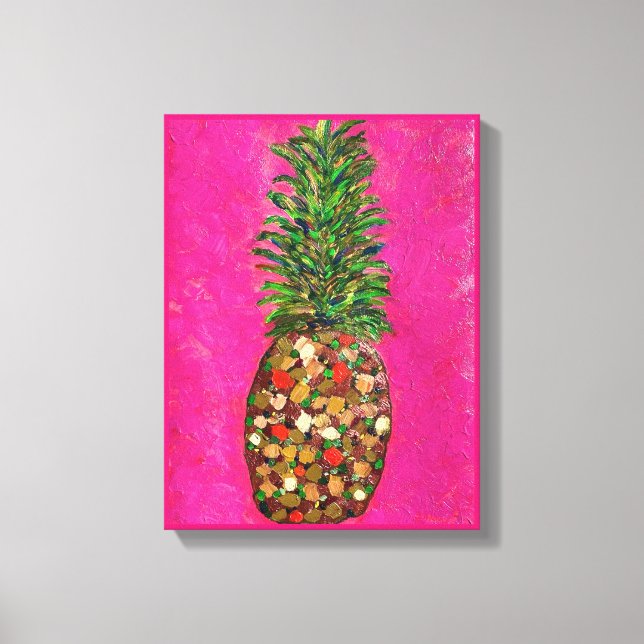 Peinture d'ananas sur toile (Recto)