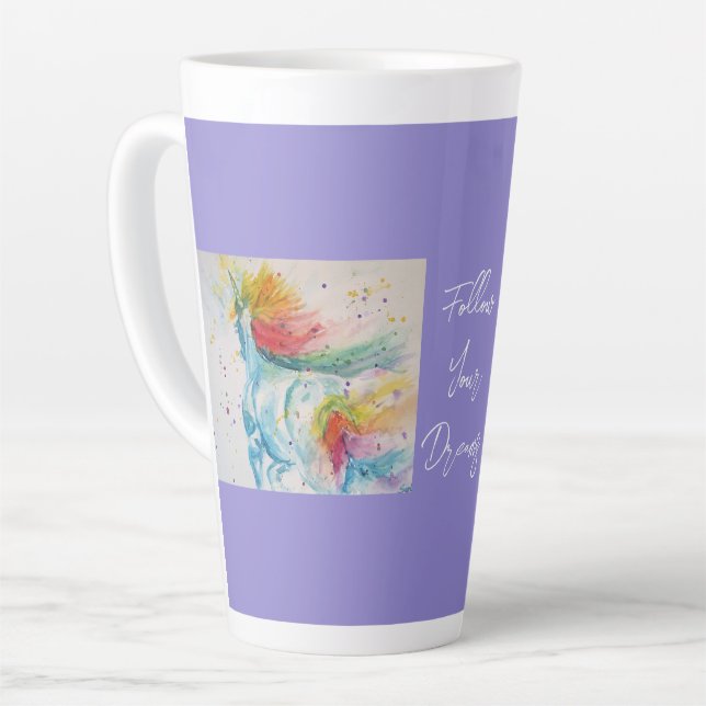 Peinture d'aquarelle Unicorne Dreams Coffee Mug (Angle gauche)