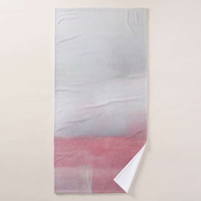 Peinture d'art Abstrait rose et gris. Art moderne (Serviette de bain)