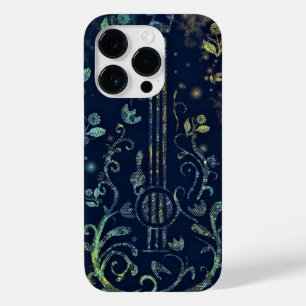 Peinture d'art coque iphone de guitare florale