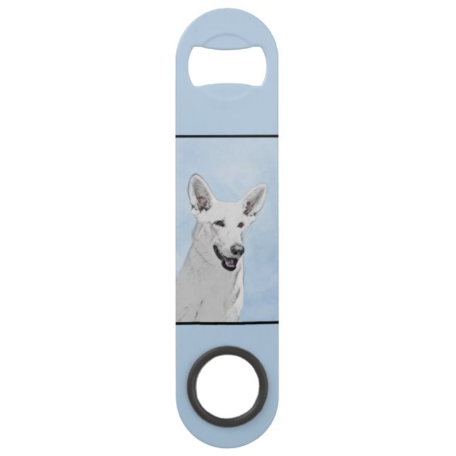 Peinture de berger blanc - jolie art original de c (Dos)