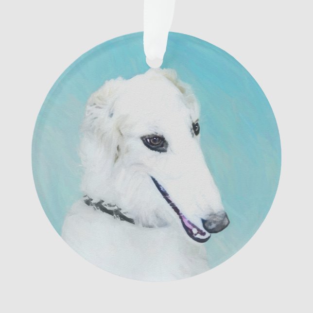 Peinture de Borzoi (Blanc) - Joli Chien d'origine (devant)