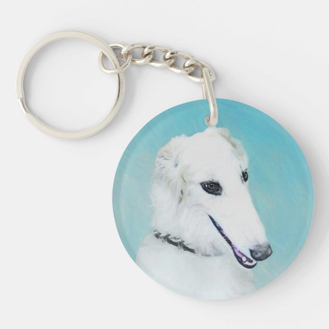 Peinture de Borzoi (Blanc) - Joli Chien d'origine (Devant)