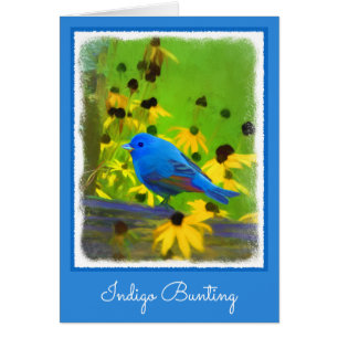 Peinture de Bunting Indigo - Art original pour ois
