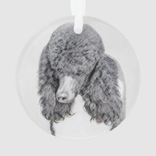Peinture de Caniche Standard Noir Parti - Art Cani