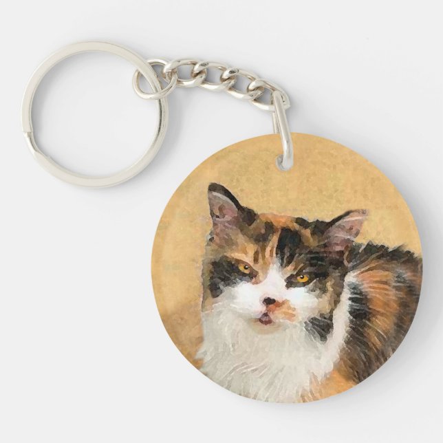 Peinture de chat Calico - Cute Original Cat Art (Devant)