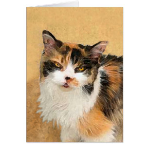 Peinture de chat Calico - Cute Original Cat Art