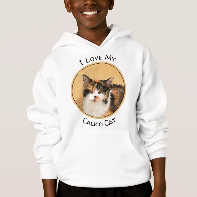 Peinture de chat Calico - Cute Original Cat Art (Devant)
